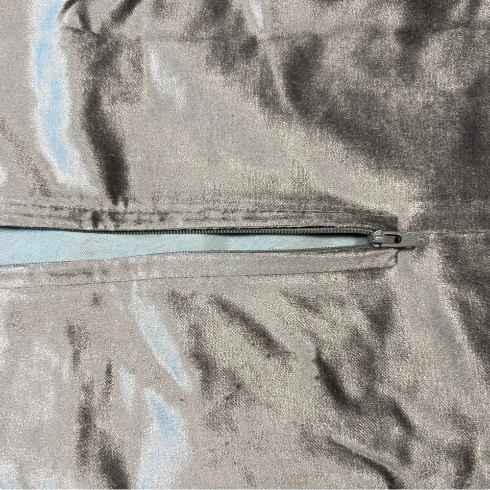 Hand Embroidered Velvet King Sham, Frontgate Aviana Collection, Gray, 20x36 in